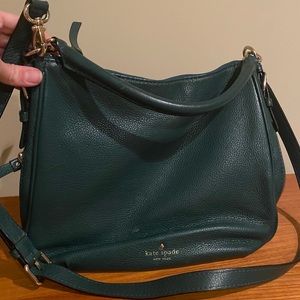 kate spade green double handle with expanding zip